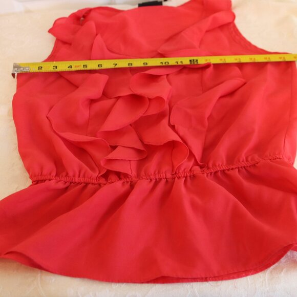 Metaphor- Women's Coral/ Salmon Ruffle Top sleeveless Sz. Small - Picture 10 of 12
